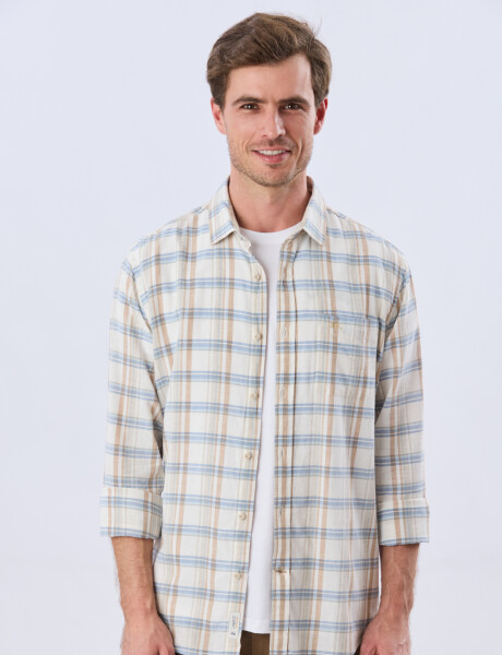 CAMISA CUADROS DE LINO Verde