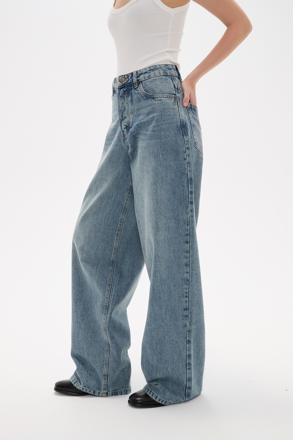 Pantalon Opalan Azul Grisaceo