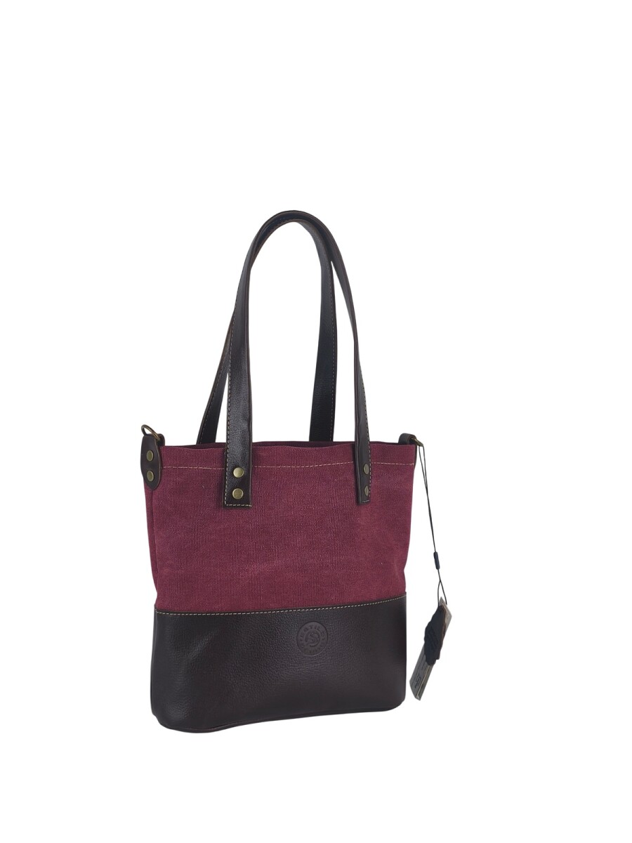 Bolso matero en lona y cuero - Bordó 