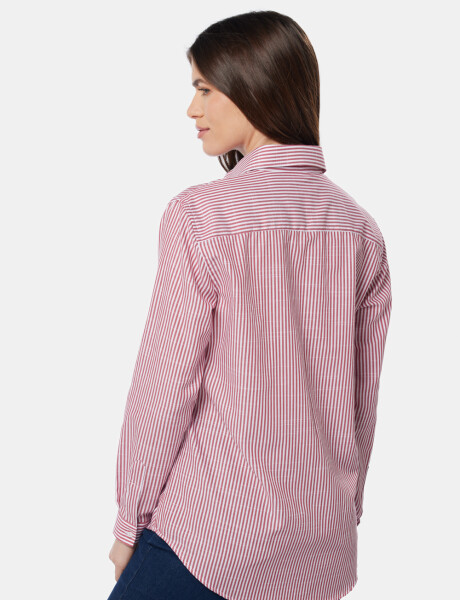 CAMISA HOLGADA RAYADA Rojo