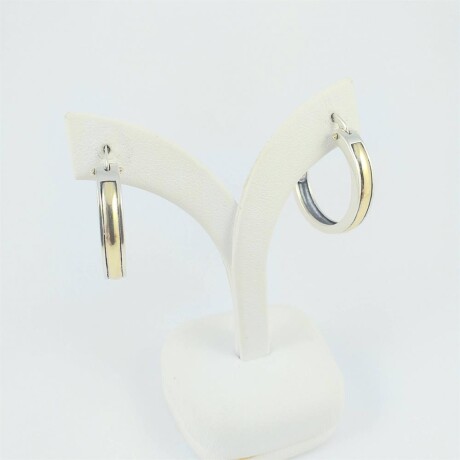 Aros de plata 925, con centro en double de oro 18 ktes. Aros de plata 925, con centro en double de oro 18 ktes.