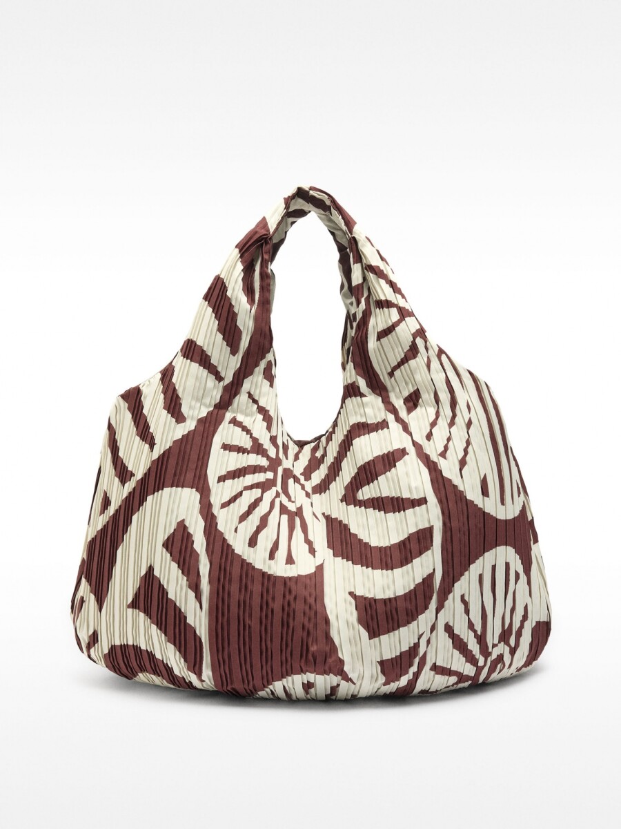 Bolso De Hombro Nylon Estampado crudo