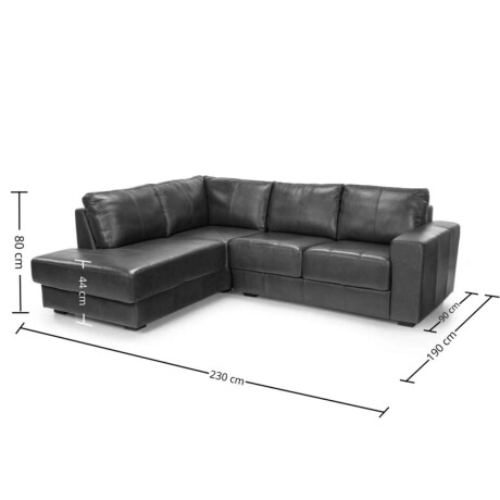 Sillon Lux 3 Cuerpos Negro - Chaise izquierdo