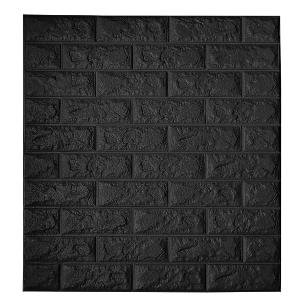 Revestimiento Pared Adhesivo Facil Colocacion Piedra X5 Uni Color Variante Negro