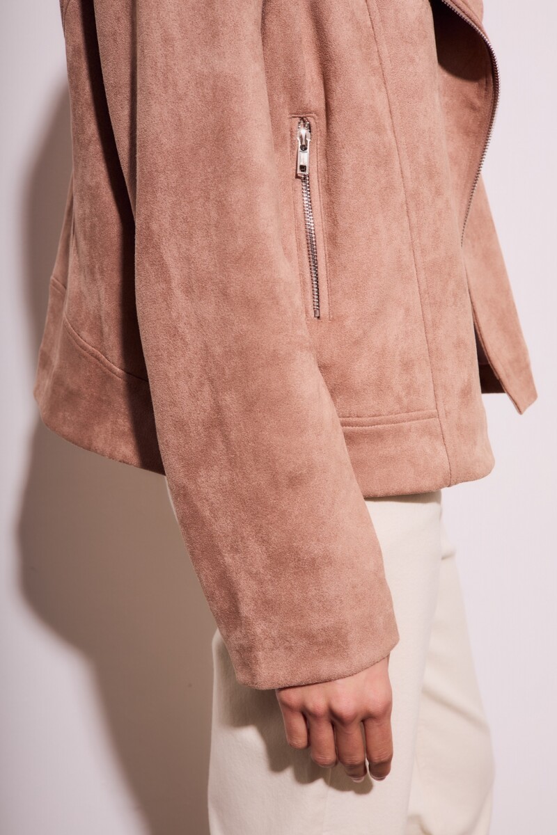 Campera Gamuza Cuero Vegano Mocha