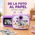 Cámara Infantil Instantánea Gatito con Doble Lente y Selfie Violeta