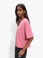 Camiseta De Algodón Con Rayas rosa