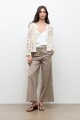 Chaqueta tejida crochet beige claro