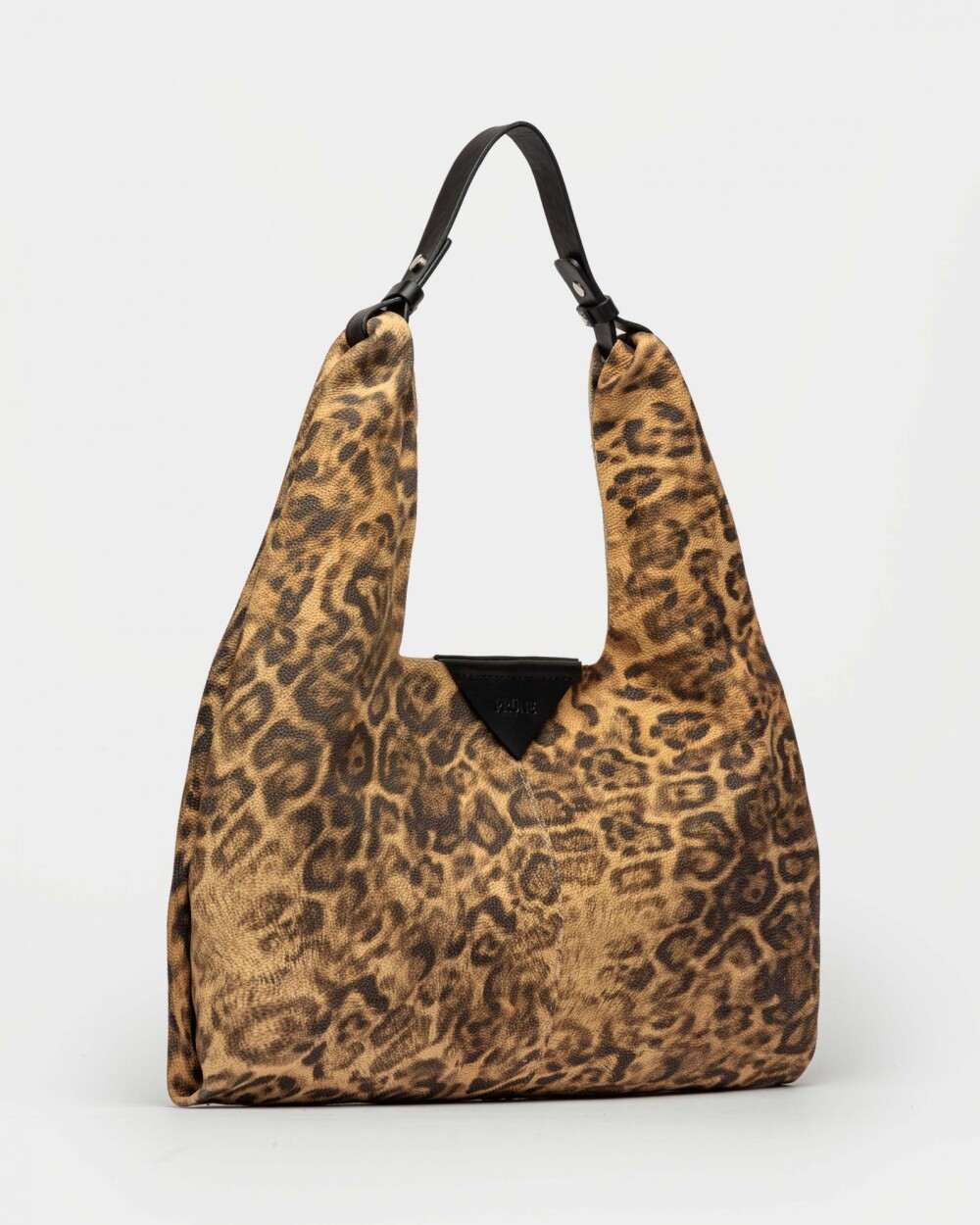 Bolso al hombro The Shopping En Cuero Animal Print Camel