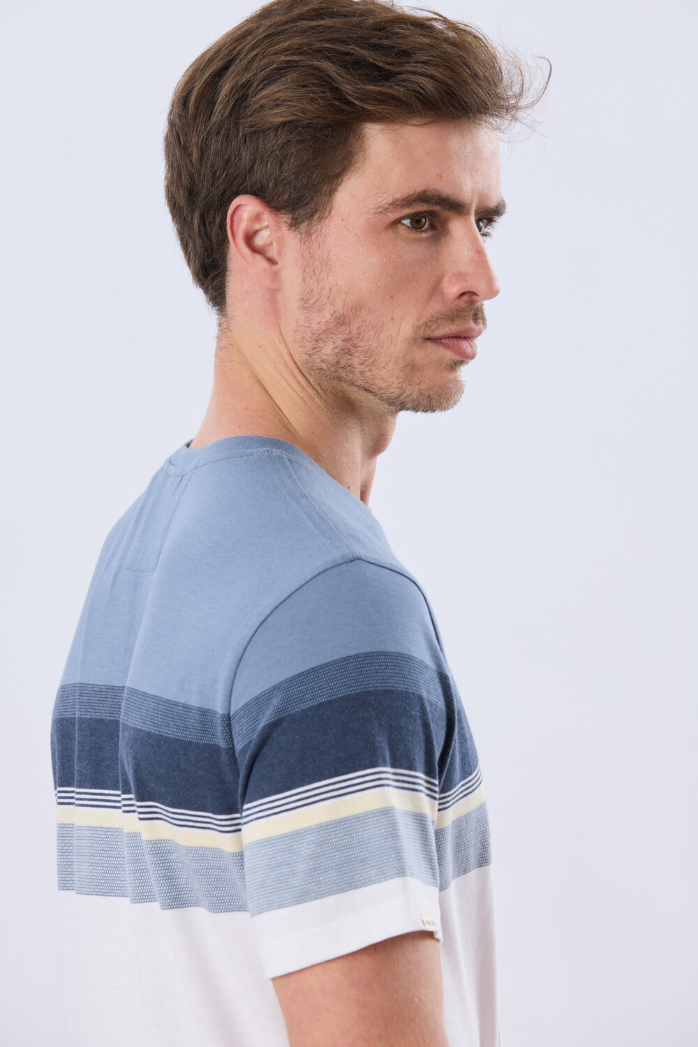 REMERA RAYADA DE ALGODÓN Blanco