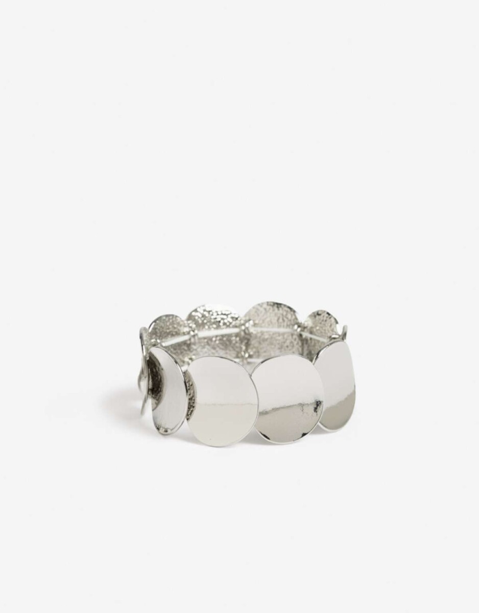 Pulsera Elástica Chapones Metal - Plateado Rodio 