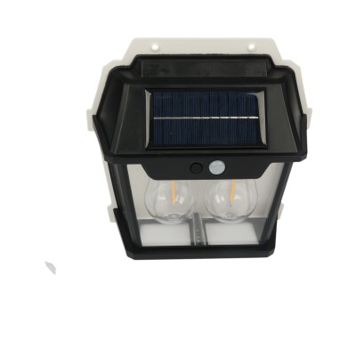 FAROL DE PARED CON DOBLE LED Y CARGA SOLAR NEGRO FAROL DE PARED CON DOBLE LED Y CARGA SOLAR NEGRO