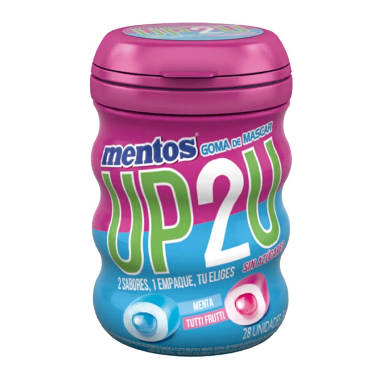 Chicles Mentos Gum Up 2 u Menta Tutti Frutti sin Azúcar 