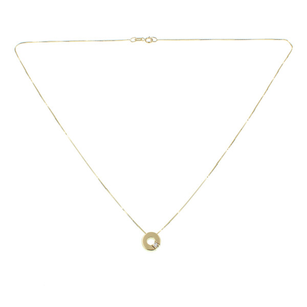 Colgante Mariela de oro amarillo 18K y brillante. Incluye cadena Colgante Mariela de oro amarillo 18K y brillante. Incluye cadena