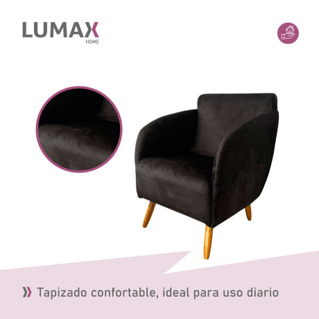 Sillón poltrona Lumax Kira nórdico 1 cuerpo de tela Negro
