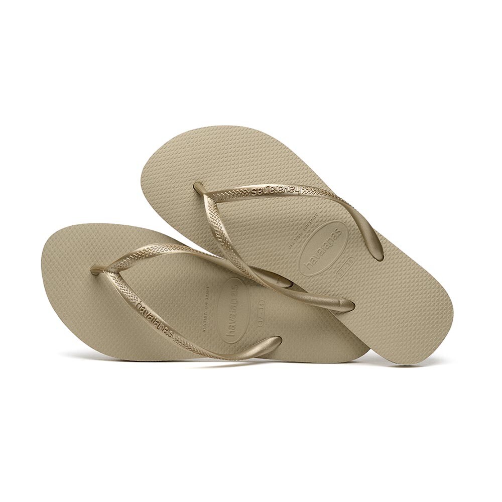 Sandalias Havaianas Slim Mujer Gris Arena/Dorado Claro