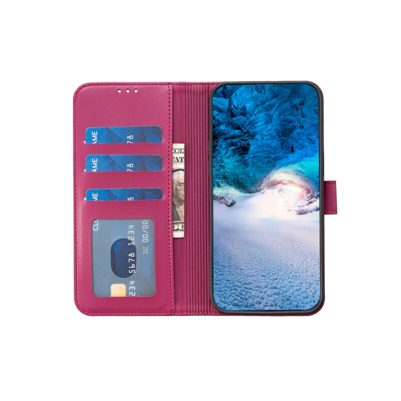 Flip cover Xiaomi Redmi Note 13 diseño treboles fucsia Flip Cover Xiaomi Redmi Note 13 Diseño Treboles Fucsia