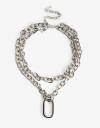 Collares Cortos Metal Collar Corto Layer Cadena - Plateado Rodio