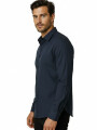 Camisa Ruedo Azul Grisaceo