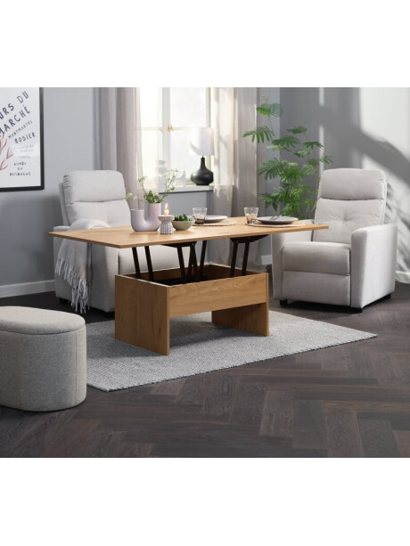 Mesa de centro VARDE L80/160 con tapa abatible roble Mesa de centro VARDE L80/160 con tapa abatible roble