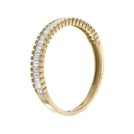 Anillo de oro 10 ktes con circonias, MEDIO SIN FIN. Anillo de oro 10 ktes con circonias, MEDIO SIN FIN.
