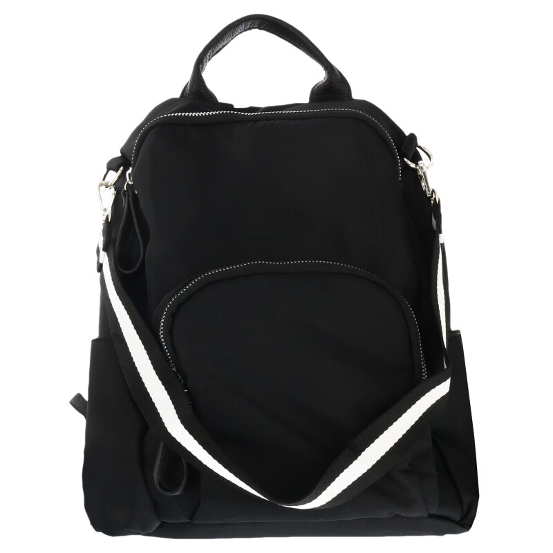 Mochila Miss Carol con tiras estampadas CRISTAL Negro