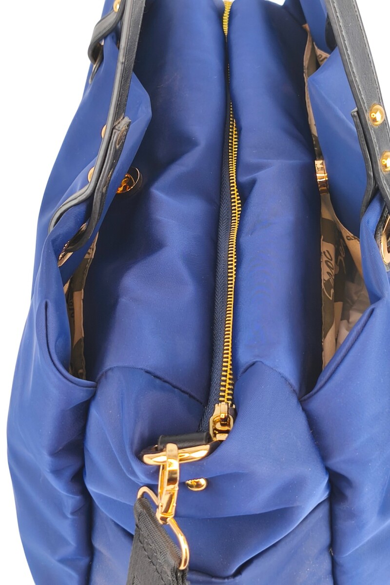 Cartera grande con guantera doble Azul