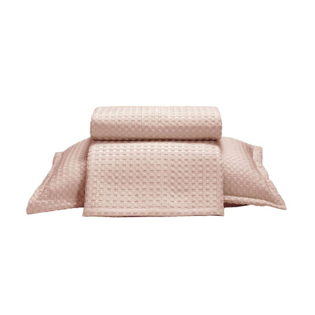 Juego Colcha y Funda Dohler Provenza 1 Plaza 100% Microfibra Salmon
