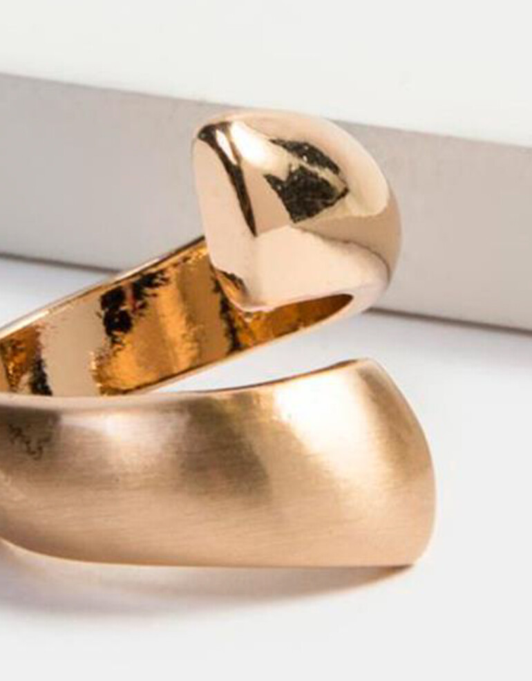 Anillos Medianos y Grandes Metal Anillo Espiral - Dorado