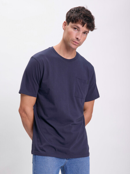 Remera manga corta bolsillo Azul Marino