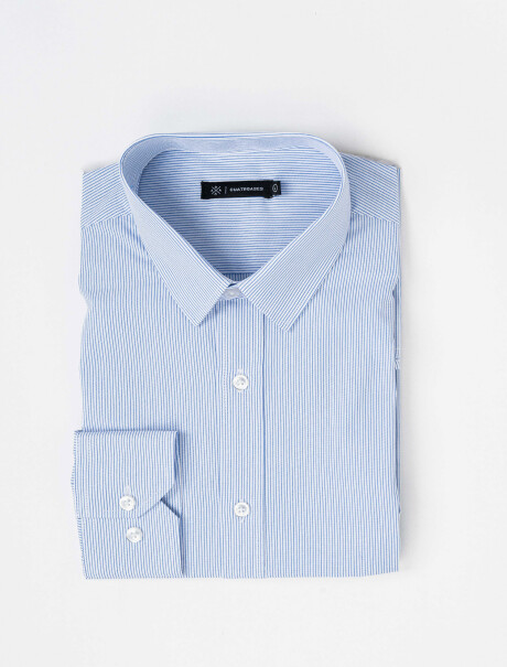 Camisa m/l fantasía azul