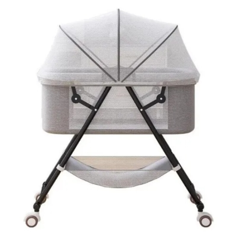 Cuna Moisés TOKIO Con Mosquitero Y Ruedas Infantil Bebe Gris