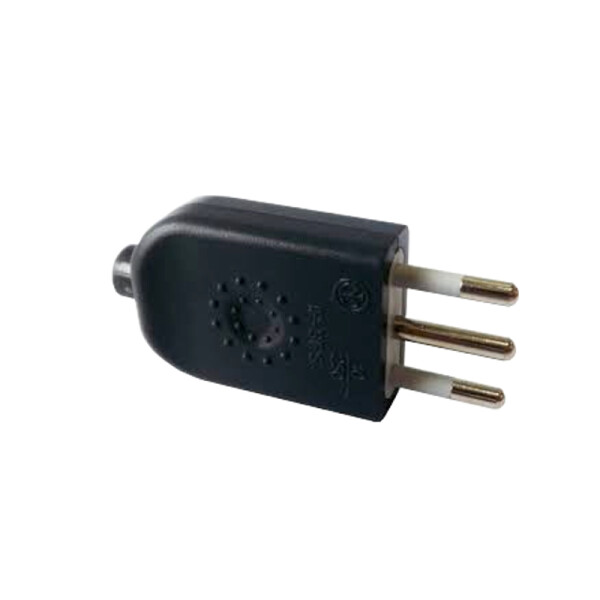 Ficha 3 en línea c/tierra 10A negra - Electraline ELE05184