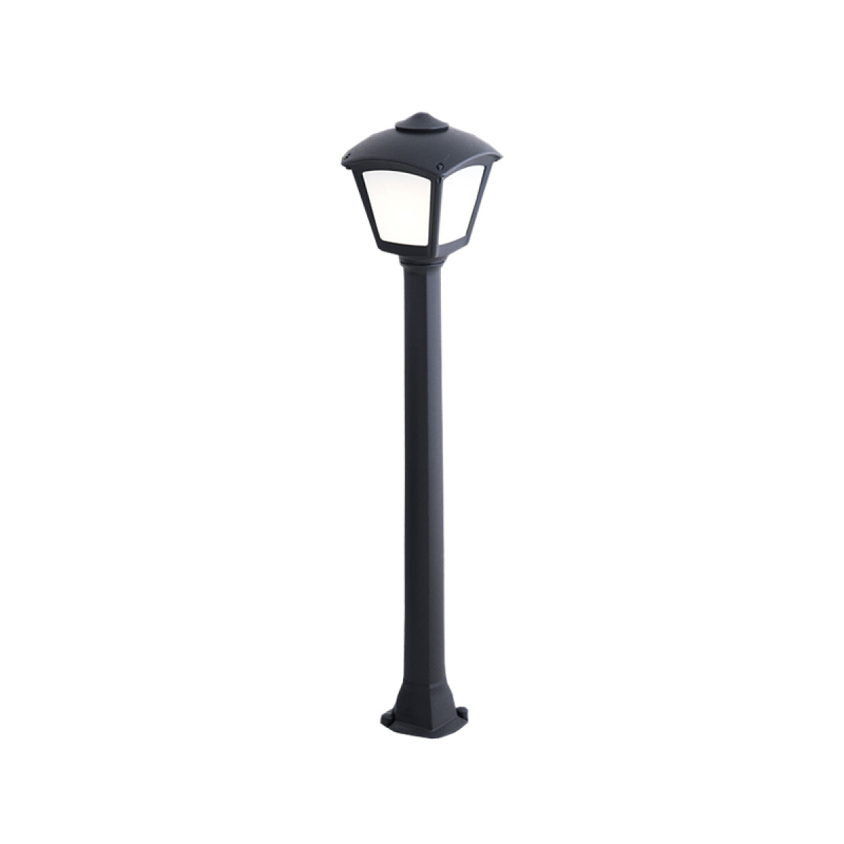 Farol c/columna opal negro 6W IP55 E27 GIAFFA/ROBY - FL0589 