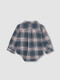 Camisa Body Cuello Bebe De Cuadros Plomo