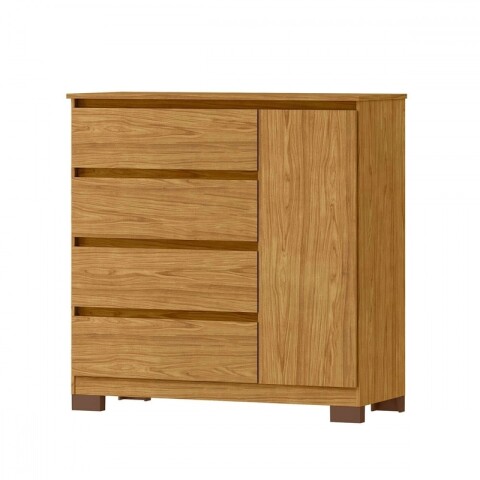 Comoda Cajonera Vega para Dormitorio 4 Cajones con Rieles Telescópicos y 1 Puerta - Marrocos Comoda Cajonera Vega para Dormitorio 4 Cajones con Rieles Telescópicos y 1 Puerta - Marrocos