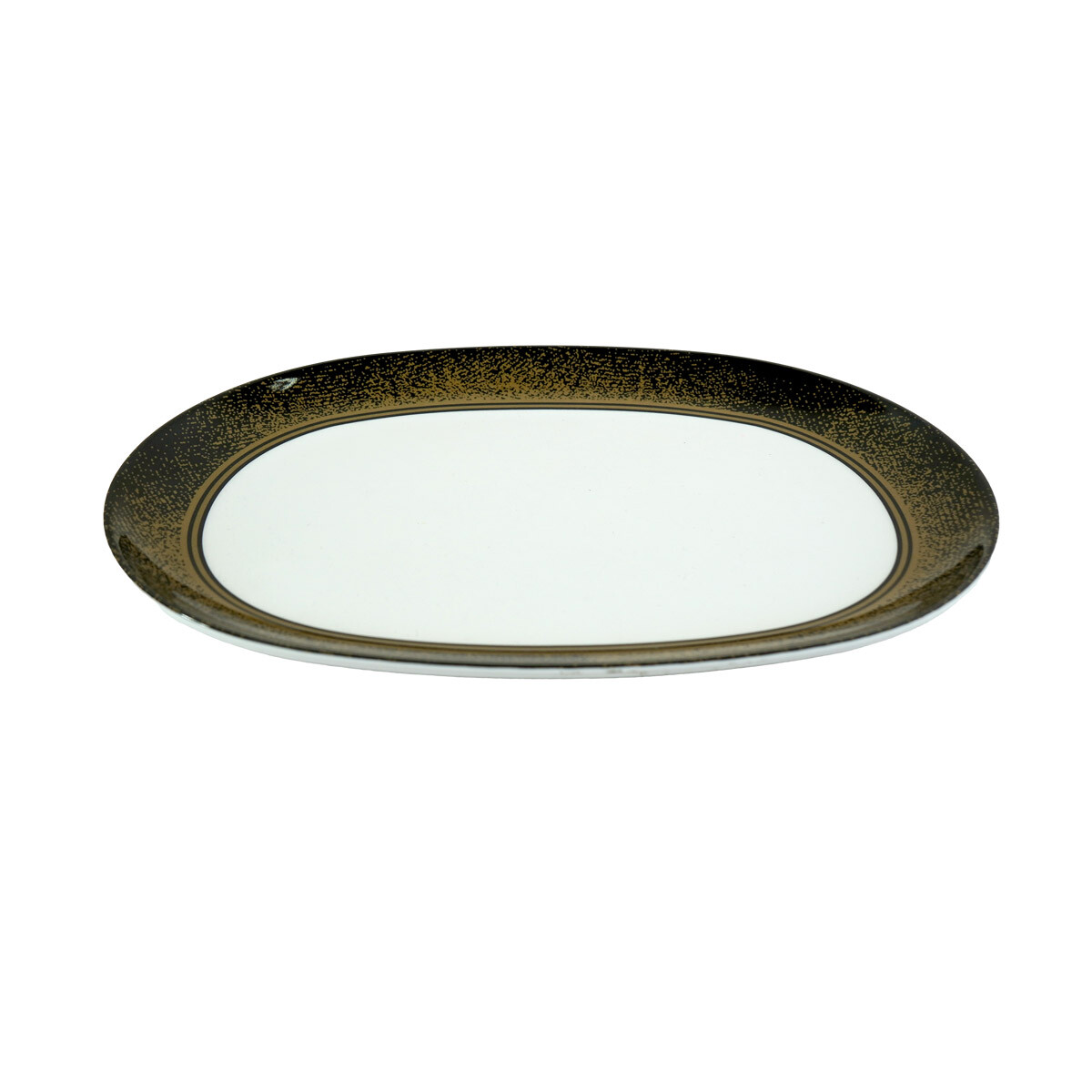 PLATO MELAMINA OVAL LINEA DORADA 11.5´ 29X21.3X2CM 180GR 