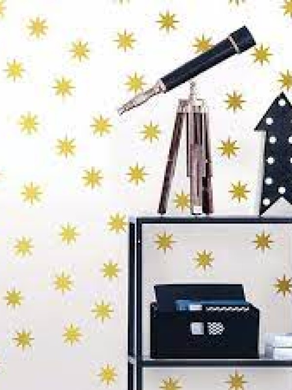 WALLPOPS METALLIC GOLD STARS N/A