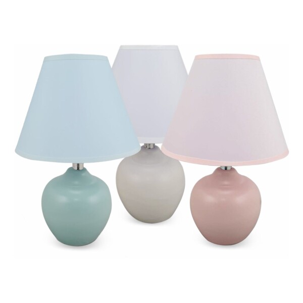 Lampara Portatil Mesa Ceramica Escritorio Luz Calidad Color Variante Celeste