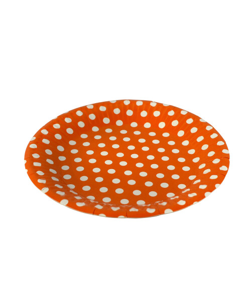 PLATO LUNARES 18 cm DIAMETRO PAQUETE X 10 NARANJA