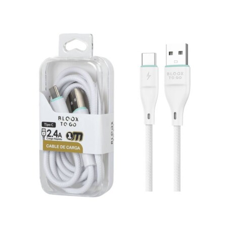 Cable De Datos Bloox Acc014653 To Go Usb A A Usb C 100Cm Ub BLANCO