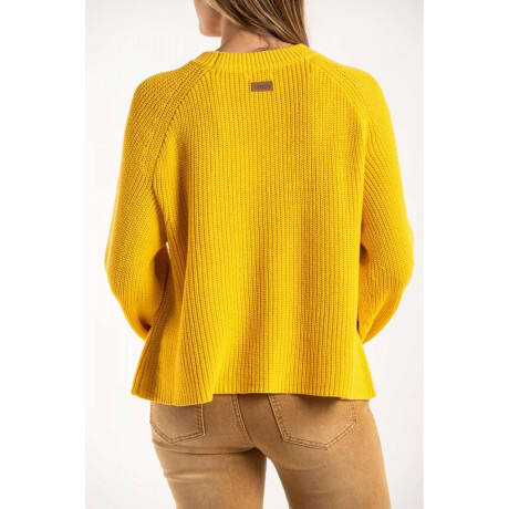 Sweater Algodon Con Bordado Amarillo