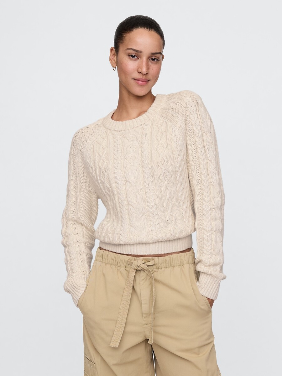 Buzo Algodón Ochos Mujer - Cream 