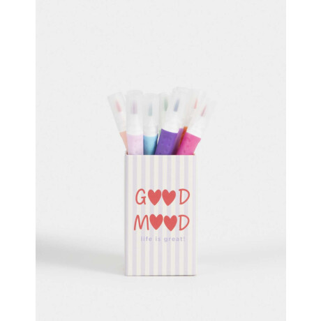 Set De 12 Marcadores Con Contenedor De Lapices Incluido Combinacion Multicolor