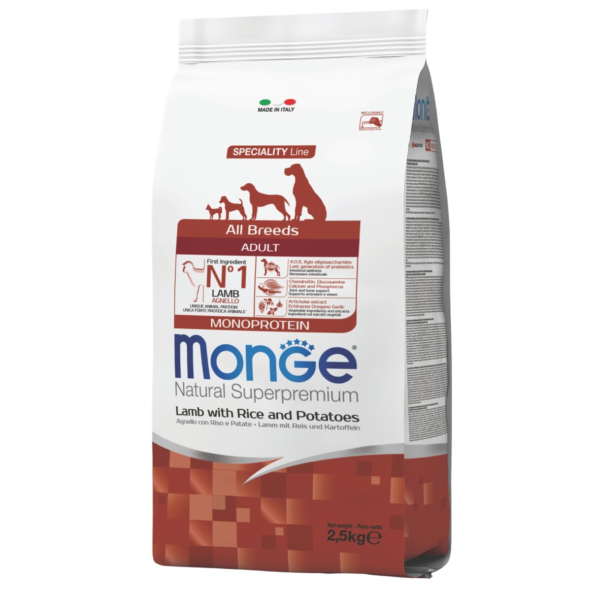 Monge Perro Adult Lamb & Rice 2.5 Kg 