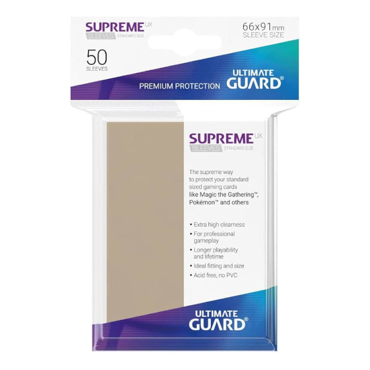 Ultimate Guard Supreme UX - 50 Sleeves Standard Size - Sand 