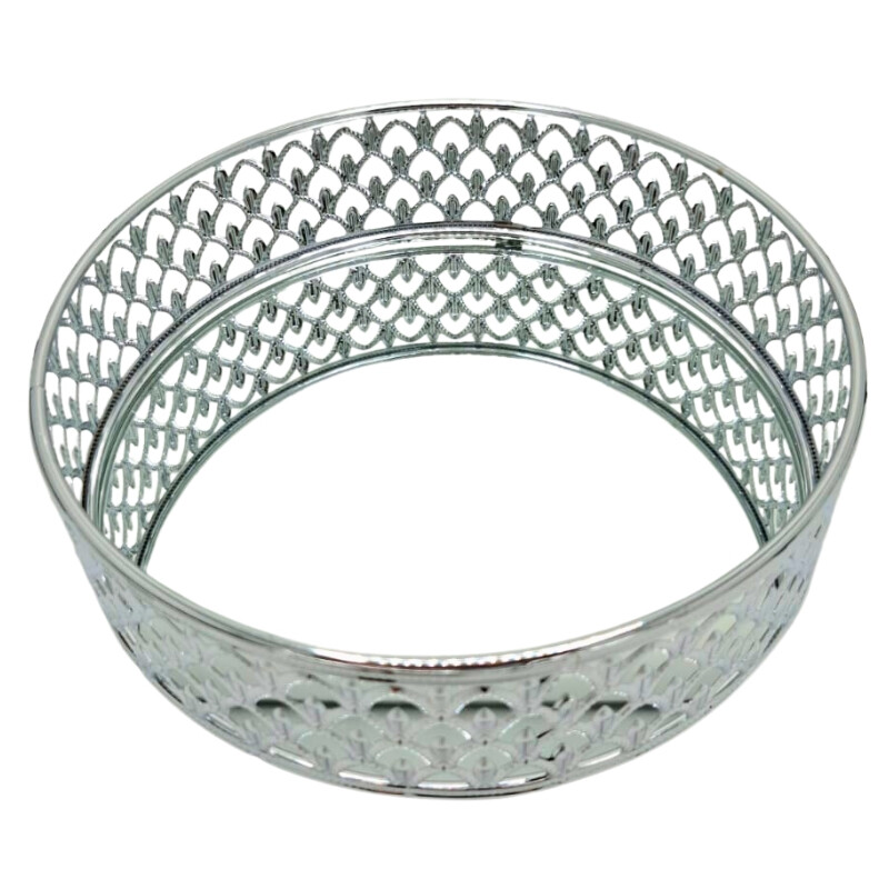 Bandeja Metalica Plateada de 20CM C/ Espejo Bandeja Metalica Plateada de 20CM C/ Espejo