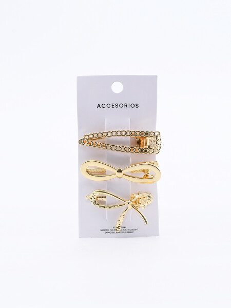 BROCHES SET X 3 DORADO
