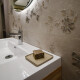 Revestimiento Ceramico Decorado Flores Relieve 40X120 Pared GAMAS DE GRIS