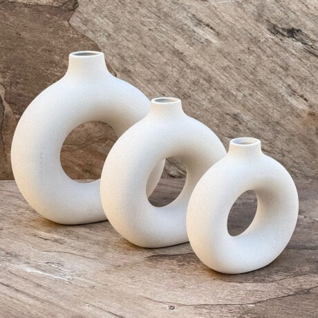 Juego De 3 Floreros Donut Decorativos Ceramica Juego De 3 Floreros Donut Decorativos Ceramica